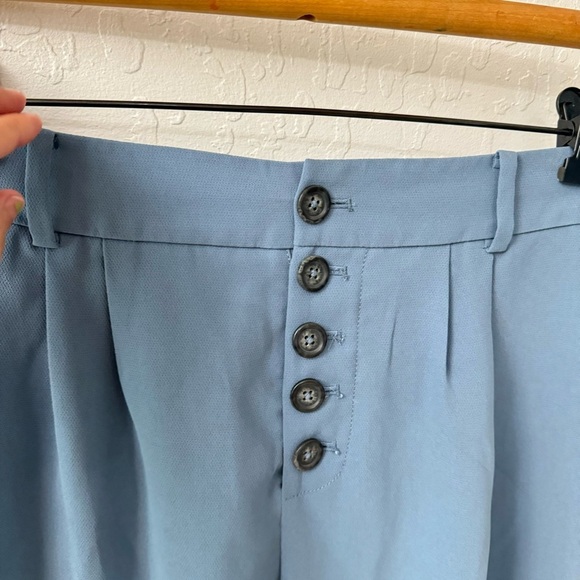 Anthropologie Sasha Button Fly Tapered Trousers Iris Blue 4 - Picture 6 of 9